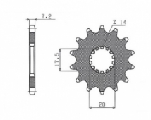 SunStar SS 22614 - звезда передняя YAMAHA DT 125R (-2) (JTF558.14) (цепь 428, 14 зубьев)