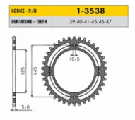 Звезда задняя SunStar 1-3538-45