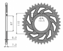 SunStar 1-4386-46 - звезда задняя SUZUKI BANDIT GSF 400 (JTR807.46), 525 шаг, 46 зубцов