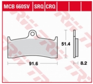 TRW LUCAS MCB660SV - комплект синтетических дисковых передних колодок