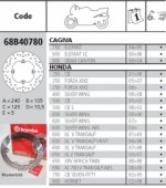 BREMBO 68B40780 - тормозной диск задний для мотоциклов HONDA XRV, HONDA XL, HONDA SH, HONDA FORZA, HONDA CB