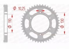 Afam 12813-46 - звезда задняя YAMAHA FZ6 2004-2009, 530 шаг, 46 зубов (JTR479.46)