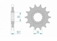 AFAM 21607-16 - звезда передняя (ведущая) YAMAHA FZ8 2010-2017, MT 09 2014-2017, MT 07 2014-2018, TDM 900 2002-2013, 525 шаг, 16 зубов