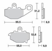 BRAKING 775CM56 - комплект синтетических задних тормозных колодок KAWASAKI ZX6R 600 1994-2016, ZX6R 636 2002-2006, ER6 2006-2016, VERSYS 650 2007-2014, Z 750 2004-2006, ZX9R 1994-2004, Z 1000 / SX 2010-, ZX10R 2004-2009, GPZ 1100 1995-1998