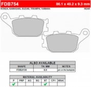 FERODO FDB754P - задние тормозные колодки HONDA, SUZUKI, YAMAHA