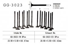 VESRAH GG-3023-EX - клапан выпускной 20x5x88,42 мм для SUZUKI GSF 600 1995-2005, GSX 600F 1988-2000 (OEM:12912-19C00)