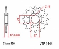 JT JTF1444.17 - звезда передняя SUZUKI GSXR 1000 2017-2020, 520 шаг, 17 зубьев