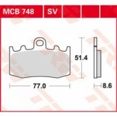 TRW LUCAS MCB748SV - передние тормозные колодки BMW R 1100 S 2001-2005, R 1150 GS / ADV / R / RT 2001-2006, K 1200 GT / RS 2001-2008, K 1200 S 2005-2009, R 1200 GS / ADV 2004-2013