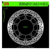 NG NG1278 - передний тормозной диск Suzuki SFV 650 GLADIUS / ABS 2009-2013, SV 650 2007-2021, SV 650S 2007-2017(290X121X5MM)