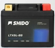 Аккумулятор литий-ионный SHIDO LTX5L-BS (113X70X105) (YTX4LBS, YTX5LBS) (19,2 WH) Аккумулятор литий-ионный (li-ion) для мотоцикла SHIDO LTX5L-BS