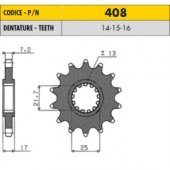 SunStar SS 40815 - звезда ведущая (передняя) стальная HONDA CBR 600F 1999-2014, CBR 600RR 2003-2016, CBF 600 (JTF1370.16), (цепь 525, 15 зубьев)