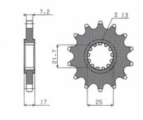 Sunstar 40815 - звезда передняя HONDA CB 500 1994-2003, CBF 500 2004-2008 (JTF297.15), 525 шаг, 15 зубьев