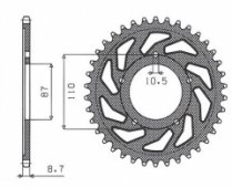 SunStar SUN1-5383-48 - звезда задняя SUZUKI VZ 800 MARAUDER 1997-2004 (JTR829.48), 530 цепь, 48 зубьев