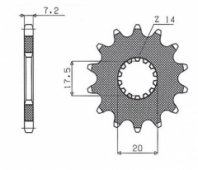 SunStar SUNF226-14 - звезда передняя (ведущая) YAMAHA DT 125R, 428 шаг, 14 зубов (JTF558.14)