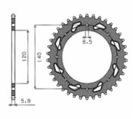 SunStar 1-3532-43 - звезда задняя KAWASAKI KLR 650C 1995-2003 (JTR487.43)