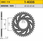 Звезда задняя SunStar SUNR1-4335-45