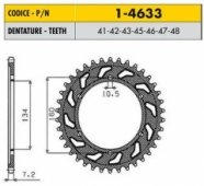 SUNSTAR SS 1-4633-46 - звезда задняя (ведомая) под 525 цепь, 46 зубьев, HONDA CBR 600F SPORT 2001-2002 (JTR1307.46)