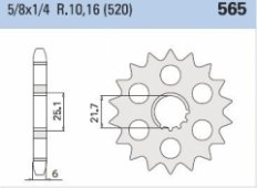 Звезда передняя Chiaravall 565K-13 (Jtf565.13)