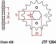 Звезда передняя JT JTF1264.17