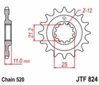 Звезда передняя JT JTF824.12