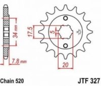 Звезда передняя (ведущая) под 520 цепь, JTF327, 13 зубьев для HONDA NSR 125 '89-'99, XR 250, CRF 230