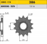 Звезда передняя SunStar 38616