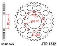 JT JTR1332.40ZBK - звезда задняя CB 500 1994-2003, CB 750F 1993-2003, цепь 525, 40 зубов