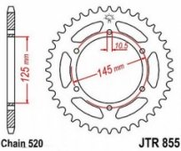 JT JTR855.46 - звезда задняя Yamaha XTZ750 Super Tenere 3LD 1990-1998, под 520 цепь, 46 зубов, джити 855