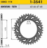 SunStar SUNR1-3541-46 - звезда задняя (ведомая) под 520 цепь, SUN- 1-3541, 46 зубьев