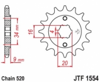 Звезда передняя JT JTF1554.12