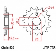 Звезда передняя JT Sprockets JTF736.14