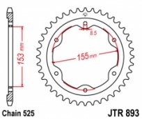 Звезда задняя JT Sprockets JTR893.38ZBK