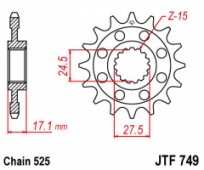 Звезда передняя JT JTF749.15