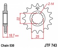 Звезда передняя JT JTF743.15