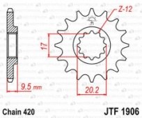 Звезда передняя JT Sprockets JTF1906.12