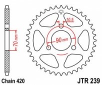 JT JTR239.47 - звезда задняя (ведомая) HONDA MTX 80R 1983-1986 (+5), MBX 50 (цепь 520, 47 зубьев)