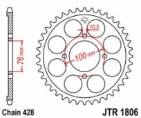 Звезда задняя JT JTR1806.56