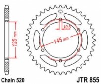 JT JTR855.45ZBK - звезда задняя стальная под 520 цепь,  48 зубов, джити JT 855 для Yamaha XT 600 R 2004 - 2014, XT 600 X 2004-2014, XT 660 Z Tenere 2008-2015