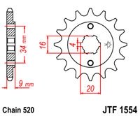 Звезда передняя JT Sprockets JTF1554.13