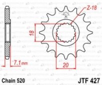 Звезда передняя JT Sprockets JTF427.13