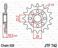 Звезда передняя JT Sprockets JTF742.14