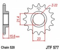 Звезда передняя JT Sprockets JTF577.15