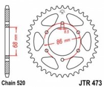 JT JTR473.40 - звезда задняя стальная под 428 цепь, JTR473 40 зубов