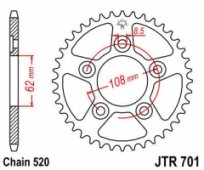 Звезда задняя JT Sprockets JTR701.39