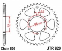 JT JTR820.42 - звезда задняя SUZUKI DR 250 1982-1987, SP 250 1982-1985, DR 370 1978-1979, SP 370 1977-1982