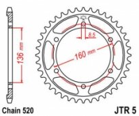 JT JTR5.47 - звезда задняя BMW F650, APRILIA PEGASO 650 1992-2004 (цепь 520, 47 зубцов)