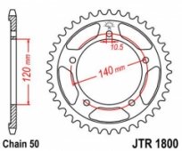 Звезда задняя JT Sprockets JTR1800.43