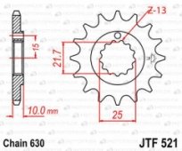 Звезда передняя JT Sprockets JTF521.15