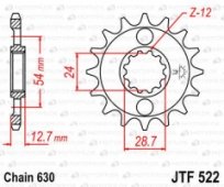 Звезда передняя JT Sprockets JTF522.15