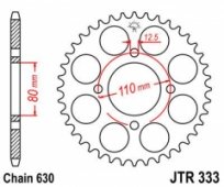 JT JTR333.41 - звезда задняя HONDA CB 750 F 1977-1980, 630 цепь, 43 зубца